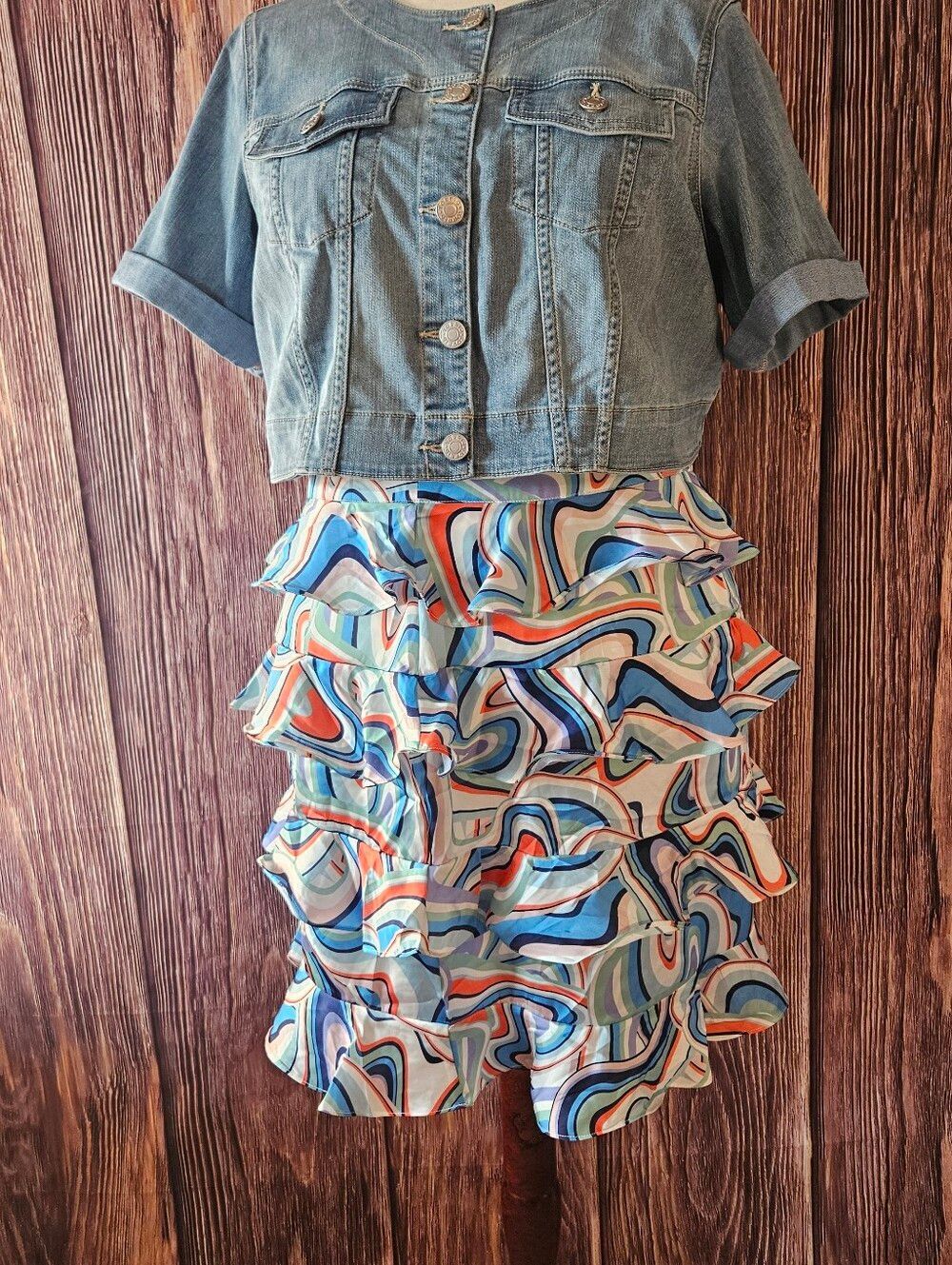 NWT Kendall & Kylie Tiered Ruffle Satin Skirt Plus Size 2X